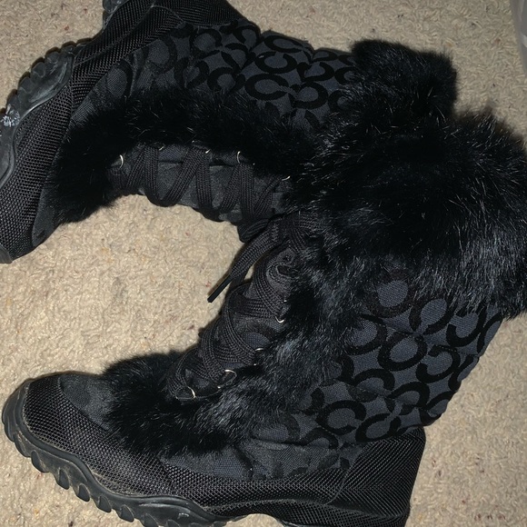 Black Coach furry boots | Size: 6 1/2 - Picture 1 of 2